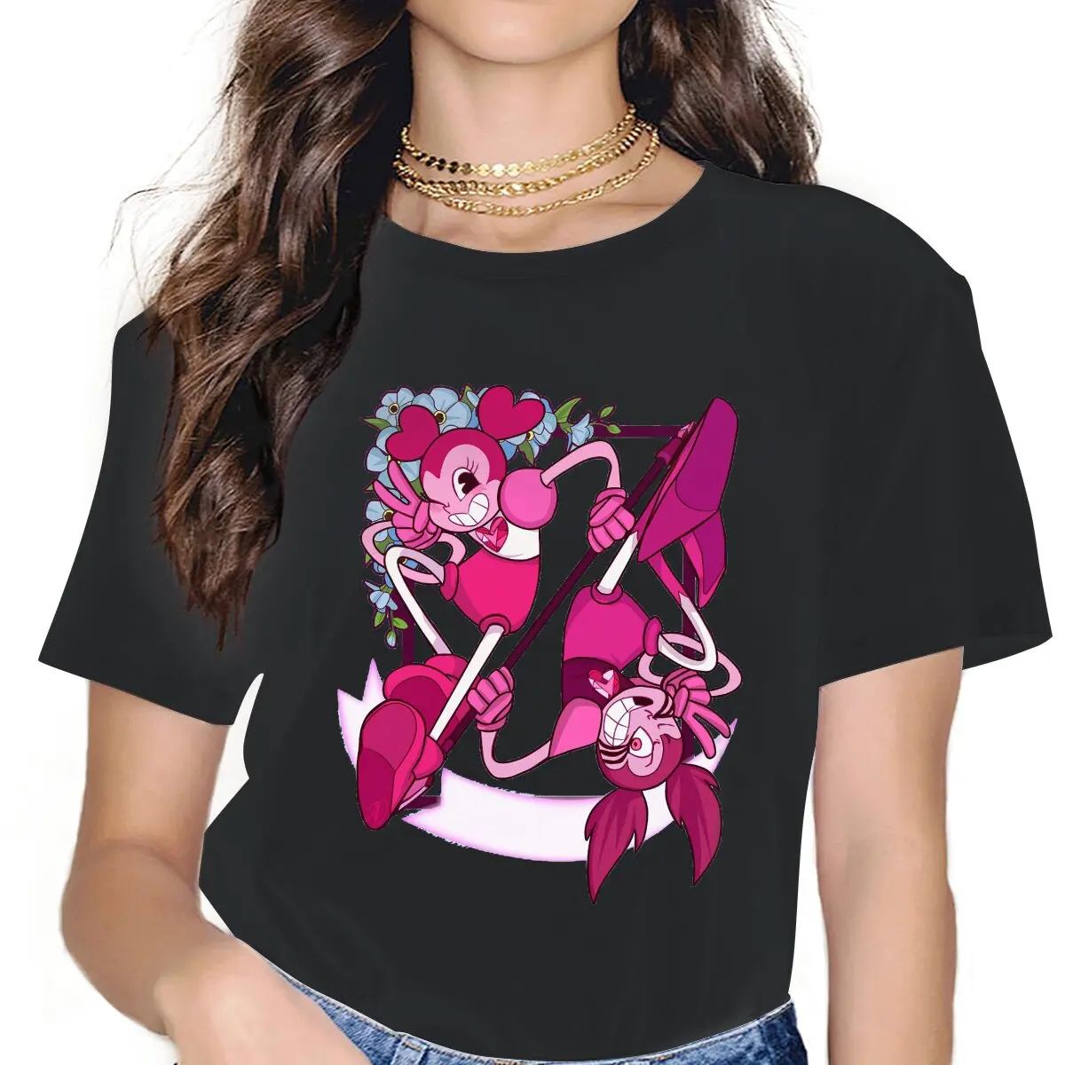 Женские рубашки с шпинелью, американская Вселенная, Забавный мультяшный винтажный женский топ оверсайз в стиле Харадзюку, повседневные жен... 
Женские рубашки с шпинелью, американская Вселенная, Забавный мультяшный винтажный женский топ оверсайз в стиле Харадзюку, повседневные жен...