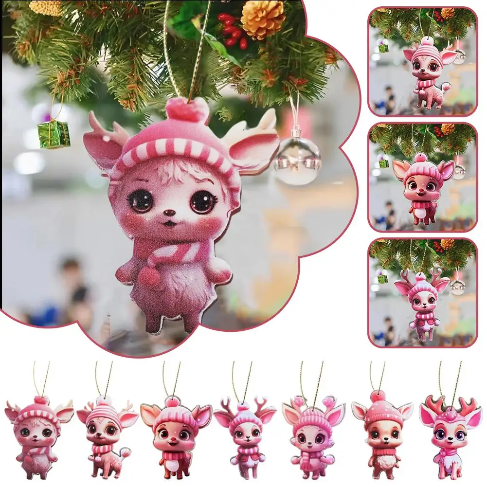 Cartoon Cute Pink Christmas 2D Elk 2024 Christmas Pendant Personalized Hanging Ornaments Decoration Supplies Tree Gift Hang L6H0 
Cartoon Cute Pink Christmas 2D Elk 2024 Christmas Pendant Personalized Hanging Ornaments Decoration Supplies Tree Gift Hang L6H0