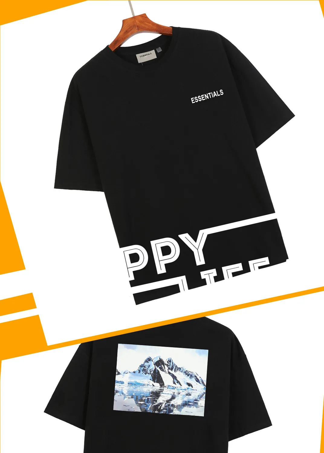 22SS QUALITY Cotton Essentials Jerry Lorenzo Black MAN SHIRT SUMMER TOP SHORT SLEEV TEE Glacier Printing Back Oversized t-shirt
22SS QUALITY Cotton Essentials Jerry Lorenzo Black MAN SHIRT SUMMER TOP SHORT SLEEV TEE Glacier Printing Back Oversized t-shirt
