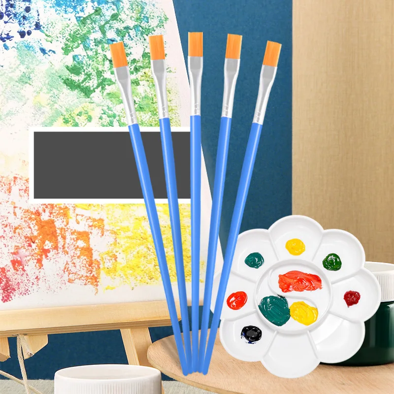 Plastic rod flat Head Paintbrush Children's paintbrush DIY graffiti paintbrush painting brush art supplies tool Art Stationery
Plastic rod flat Head Paintbrush Children's paintbrush DIY graffiti paintbrush painting brush art supplies tool Art Stationery