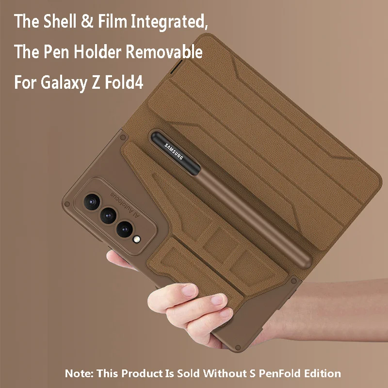 Plain Leatehr Pen Holder Removable Cover For Samsung Galaxy Z Fold 4 5G Case solid color protective film wireless case for fold4
Plain Leatehr Pen Holder Removable Cover For Samsung Galaxy Z Fold 4 5G Case solid color protective film wireless case for fold4
