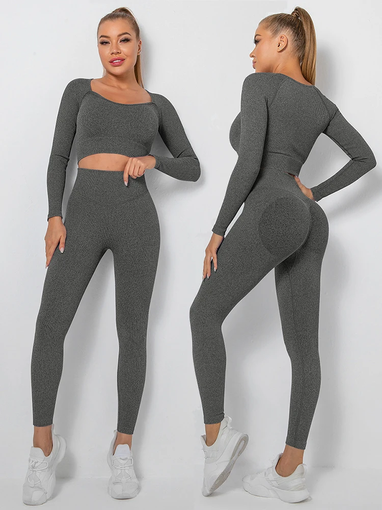 Yoga Sets Women Gym Clothes Seamless Workout Sportswear Yoga Pants Fitness Long Sleeve Crop Top High Waist Leggings Sports Suits
Yoga Sets Women Gym Clothes Seamless Workout Sportswear Yoga Pants Fitness Long Sleeve Crop Top High Waist Leggings Sports Suits