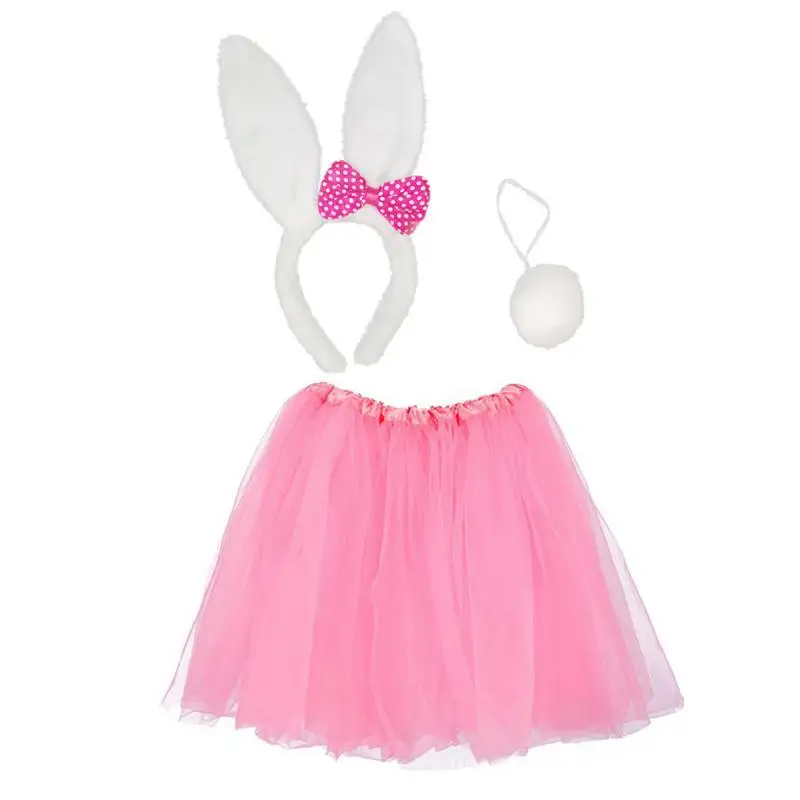 

Bunny Ears Cute Easter Rabbit Costume For Kids Halloween Easter Dress Up Cosplay Accessories Set Size Fits All Ages & Genders