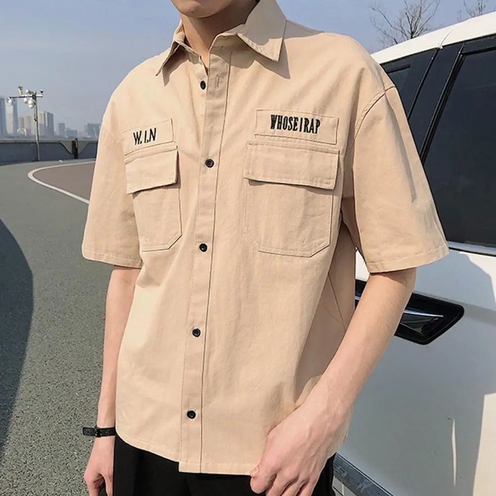Letter Print Stylish Straight Pattern Multi Pockets Men Shirt Comfortable Men Shirt Gentle Male Garment
Letter Print Stylish Straight Pattern Multi Pockets Men Shirt Comfortable Men Shirt Gentle Male Garment
