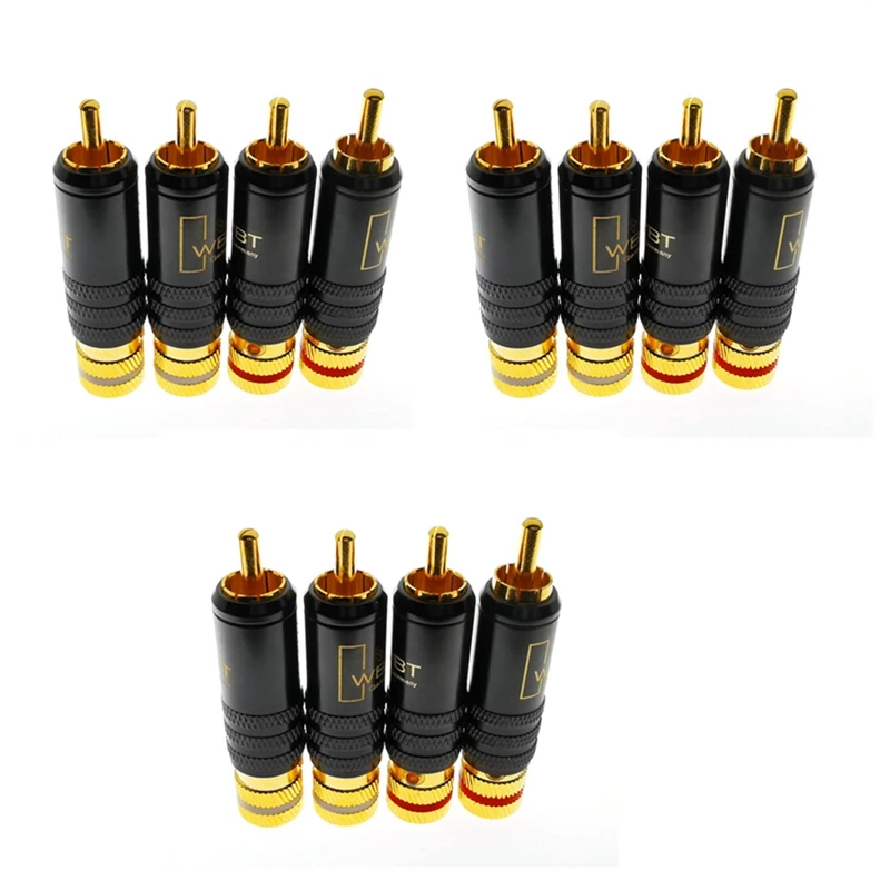 12X WBT-0144 Gold Plated RCA Plug RCA Plug-In Type AV Audio And Video Plug Video Plug Connector
12X WBT-0144 Gold Plated RCA Plug RCA Plug-In Type AV Audio And Video Plug Video Plug Connector