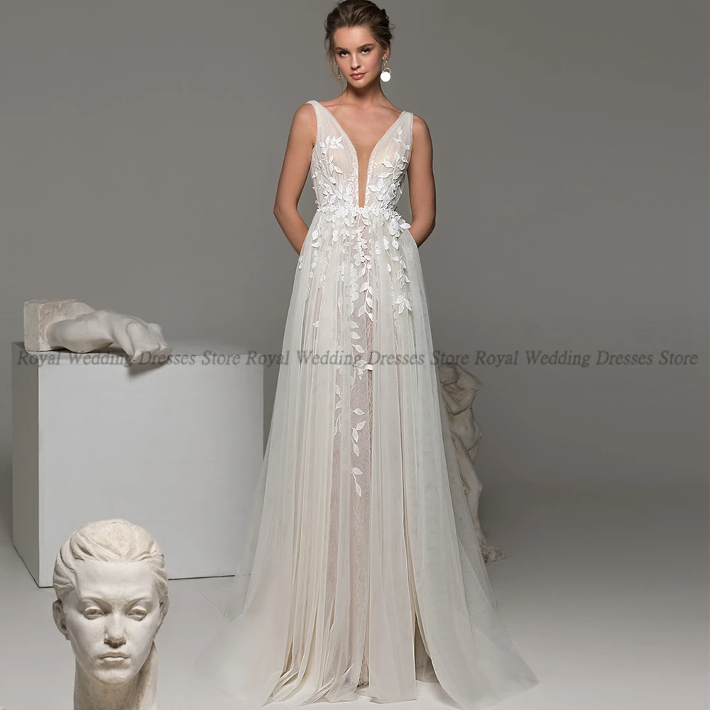 Fashion A Line Wedding Dresses V Neck Draped Puff Sleeve Print Applique Handmade FlowerOpen Beck Floor Length Gowns Robe De Ma
Fashion A Line Wedding Dresses V Neck Draped Puff Sleeve Print Applique Handmade FlowerOpen Beck Floor Length Gowns Robe De Ma