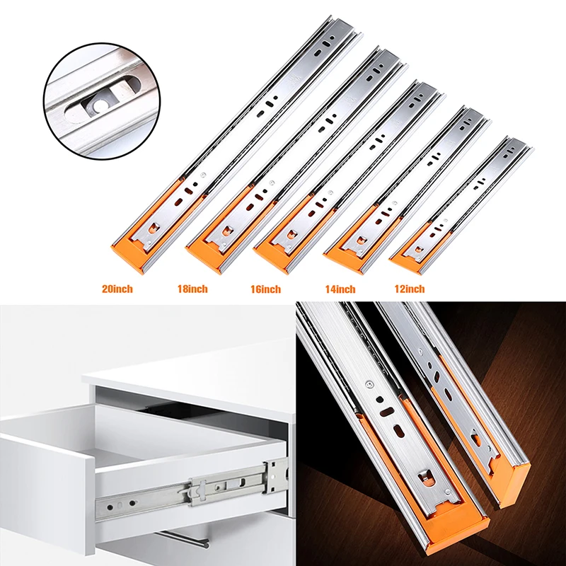 Full Extension Ball Bearing Drawer Slides 12/14/16/18/20inch Stainless Steel Cabinet Slides Furniture Hardware Accessories
Full Extension Ball Bearing Drawer Slides 12/14/16/18/20inch Stainless Steel Cabinet Slides Furniture Hardware Accessories