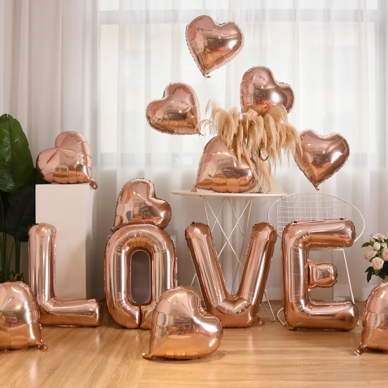 

36inch "LOVE" Balloons Gold Silver Champagne Color Foil Balloons Wedding Valentine's Day Birthday Party Decorations