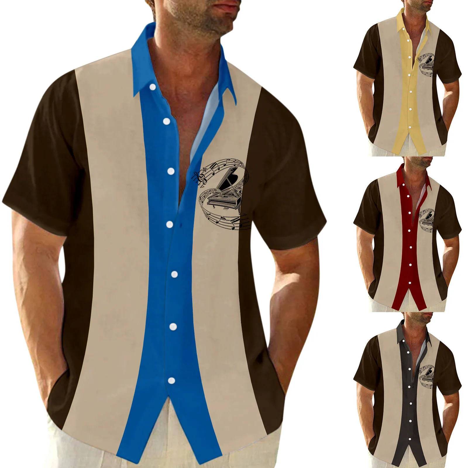 Men Summer Casual Music Theme Print Shirt Short Sleeve Turn Down Collar Shirt Anime Tee Shirts Men
Men Summer Casual Music Theme Print Shirt Short Sleeve Turn Down Collar Shirt Anime Tee Shirts Men