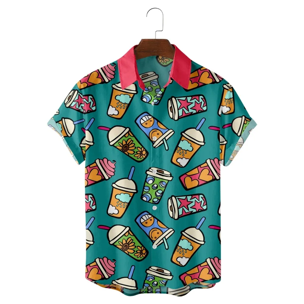 2022 milk tea and coffee cartoon pattern printed shirt, fashionable leisure vacation summer style,summer shirt for men and women
2022 milk tea and coffee cartoon pattern printed shirt, fashionable leisure vacation summer style,summer shirt for men and women