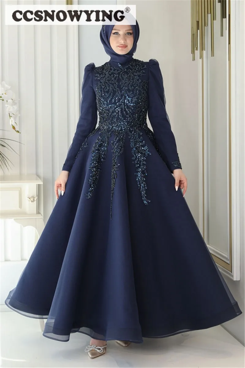 Luxury Beaded Full Sleeve Muslim Evening Dress High Neck Hijab Formal Party Gown Arabia Dubai Kaftan Islamic Robes De Soirée
Luxury Beaded Full Sleeve Muslim Evening Dress High Neck Hijab Formal Party Gown Arabia Dubai Kaftan Islamic Robes De Soirée