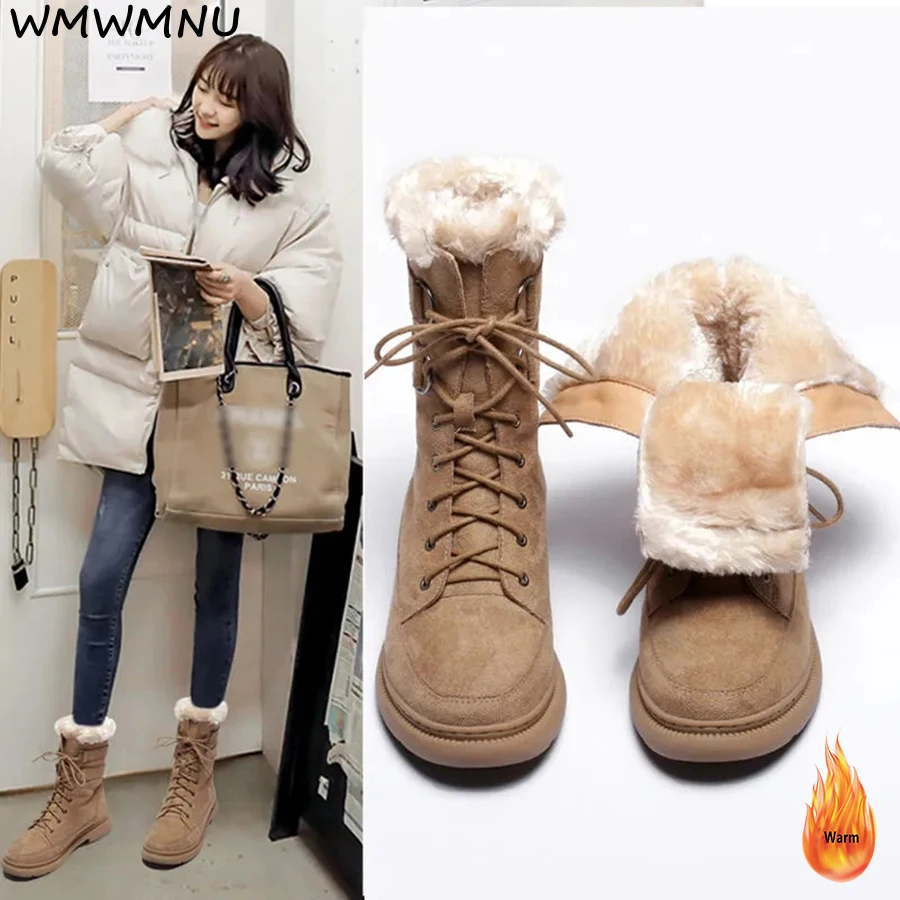 Winter Fleece Lined Thicken Snow Boot Women Warm Plush Non-slip Wear-resistant Platform Ankle Boots Designer Shoes Korean Botas
Winter Fleece Lined Thicken Snow Boot Women Warm Plush Non-slip Wear-resistant Platform Ankle Boots Designer Shoes Korean Botas
