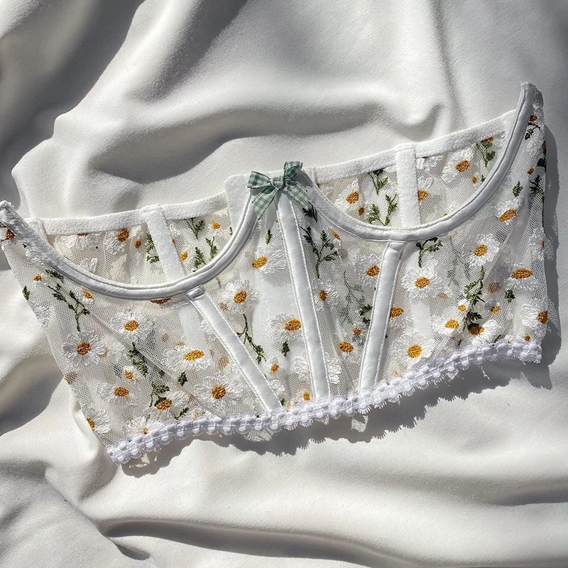 2022 Summer Floral Embroidery Fishbone Corset Women Sexy Lace Waist Shaping Tops Fashion Fairy Charming Crop Top High Waist
2022 Summer Floral Embroidery Fishbone Corset Women Sexy Lace Waist Shaping Tops Fashion Fairy Charming Crop Top High Waist