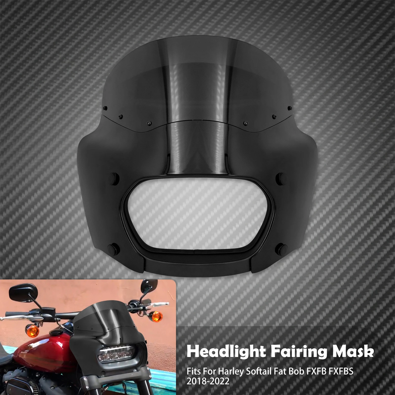 Мотоциклетная черная фара, передний обтекатель фары, крышка ABS для Harley Softail Fat Bob FXFB FXFBS 2018-2020 2021 2022
Мотоциклетная черная фара, передний обтекатель фары, крышка ABS для Harley Softail Fat Bob FXFB FXFBS 2018-2020 2021 2022