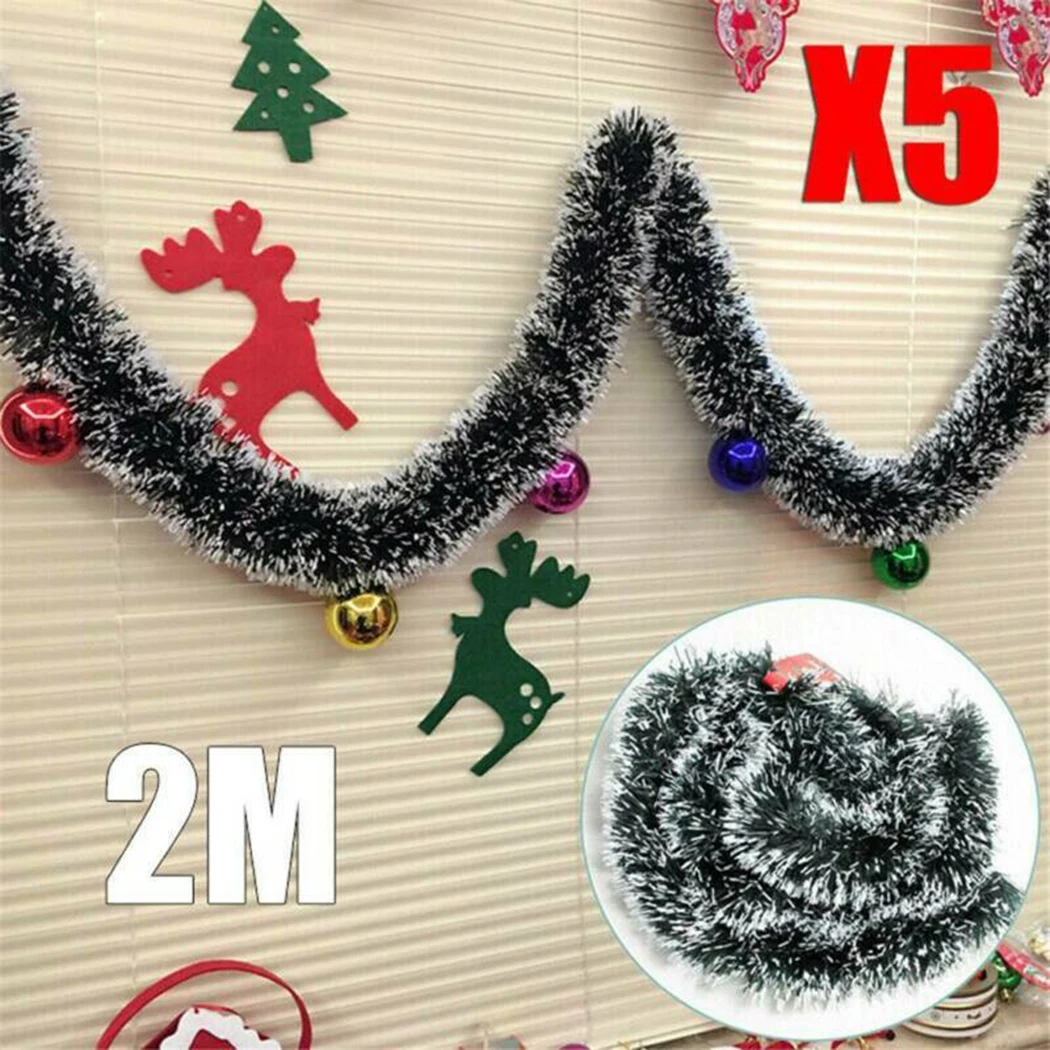 5PCS 2M Christmas Garland Green With White Trim Xmas Tree Decoration Garland Wall Door Stair Fireplace Party Supplies
5PCS 2M Christmas Garland Green With White Trim Xmas Tree Decoration Garland Wall Door Stair Fireplace Party Supplies