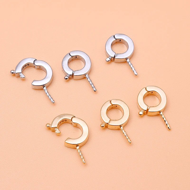 925 sterling silver pearl Buckle accessories can be opened pendant needle DIY handmade beaded material
925 sterling silver pearl Buckle accessories can be opened pendant needle DIY handmade beaded material