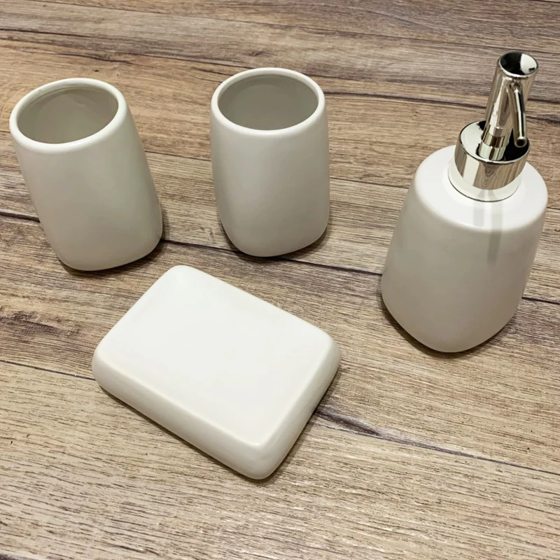4 Piece Ceramic Bathroom Accessories Set Soap Dish Toothpaste Holder Press Lotion Dispenser Container For Bathroom Home
4 Piece Ceramic Bathroom Accessories Set Soap Dish Toothpaste Holder Press Lotion Dispenser Container For Bathroom Home