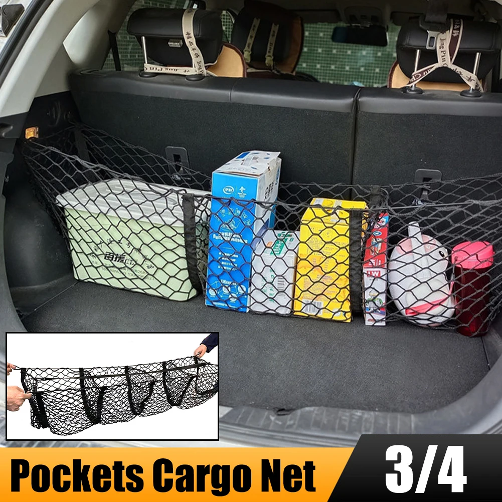 3 or 4 Pockets Cargo Net Stretchy Trunk Storage Organizer Net Heavy-Duty Luggage Holder with Mount Kit for SUV Pickup Truck Van
3 or 4 Pockets Cargo Net Stretchy Trunk Storage Organizer Net Heavy-Duty Luggage Holder with Mount Kit for SUV Pickup Truck Van