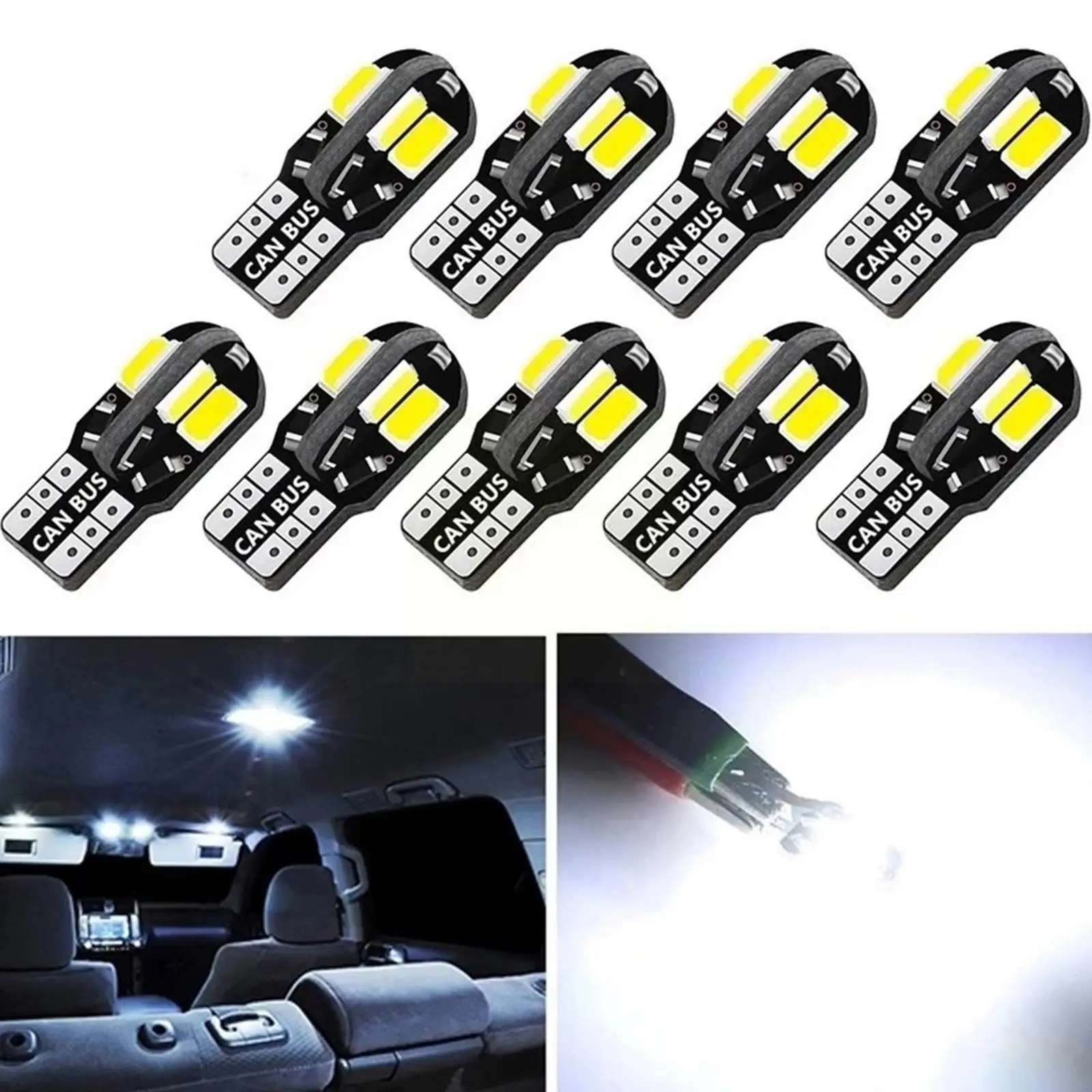 20pcs Led Lamp W5w T10 5730 8smd Decoding Reading Lamp Lamp Plate Signal Lamp Lamp Side License Automatic R2w5
20pcs Led Lamp W5w T10 5730 8smd Decoding Reading Lamp Lamp Plate Signal Lamp Lamp Side License Automatic R2w5