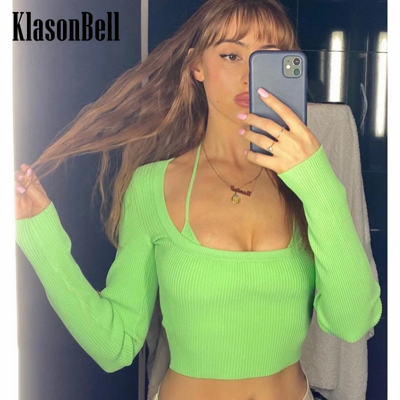 9,1 KlasonBell сексуальный облегающий топ из двух частей с квадратным вырезом и воротником хомутиком
9,1 KlasonBell сексуальный облегающий топ из двух частей с квадратным вырезом и воротником хомутиком