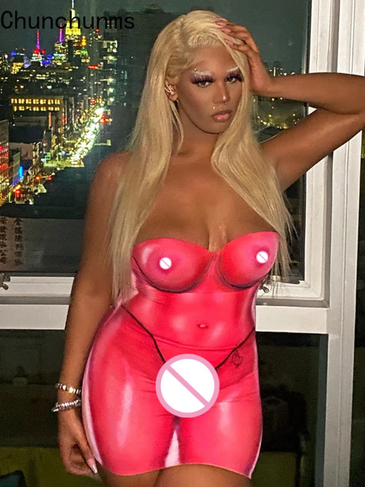 2022 Summer 3D Body Print Wrapped Chest Buttocks Slim Bodycon Dress Women Sexy Bra Punk Rave Club Dresses Celebration Clothing 
2022 Summer 3D Body Print Wrapped Chest Buttocks Slim Bodycon Dress Women Sexy Bra Punk Rave Club Dresses Celebration Clothing