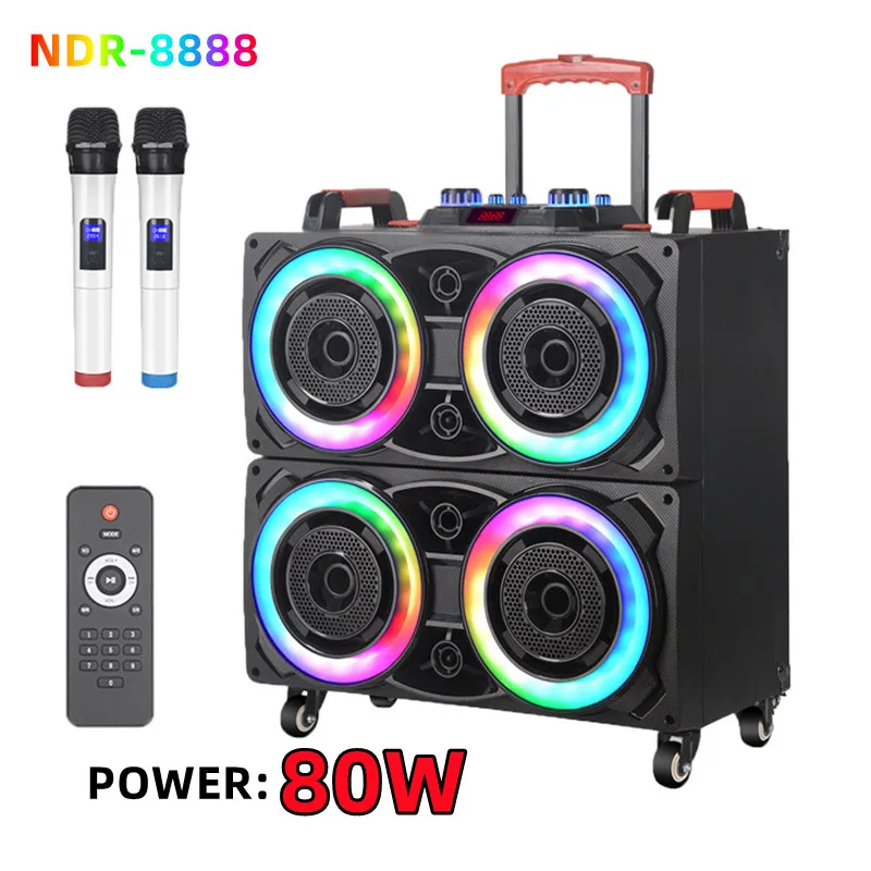 80W High-power four 8-inch boom boxes outdoor portable TWS subwoofer bluetooth speaker stereo RGB wireless home karaoke speaker
80W High-power four 8-inch boom boxes outdoor portable TWS subwoofer bluetooth speaker stereo RGB wireless home karaoke speaker