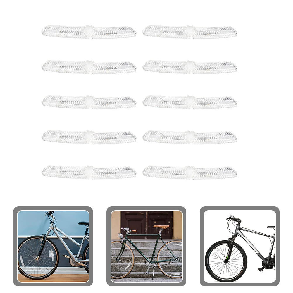 

10 Pcs Bicycle Reflector Small Bicycles Reflectors Parts Warning Adult Bikes Major Plastic Convenient Wheel Accessories
