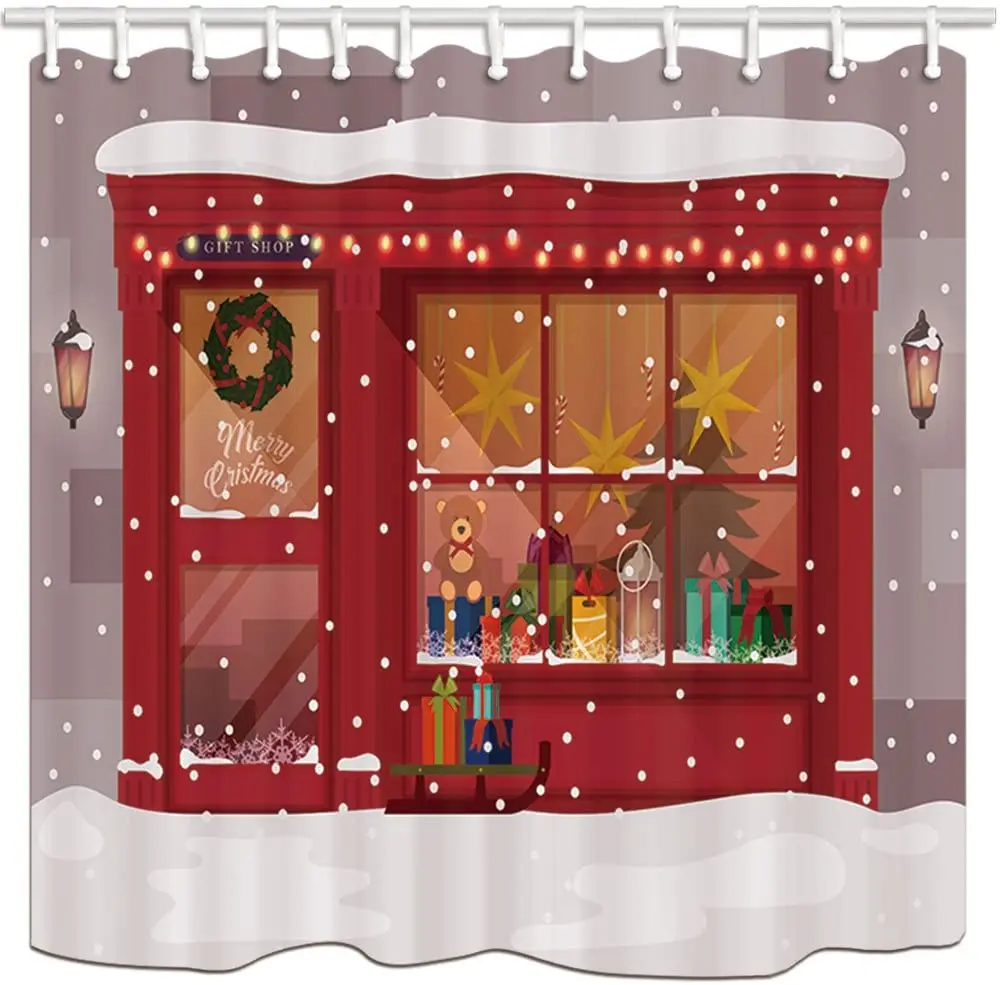 Занавеска для душа на Рождество и зиму, Рождественский магазин, венок на дверь, Полиэстеровая ткань, Комплект штор для ванной комнаты с крюч...
Занавеска для душа на Рождество и зиму, Рождественский магазин, венок на дверь, Полиэстеровая ткань, Комплект штор для ванной комнаты с крюч...