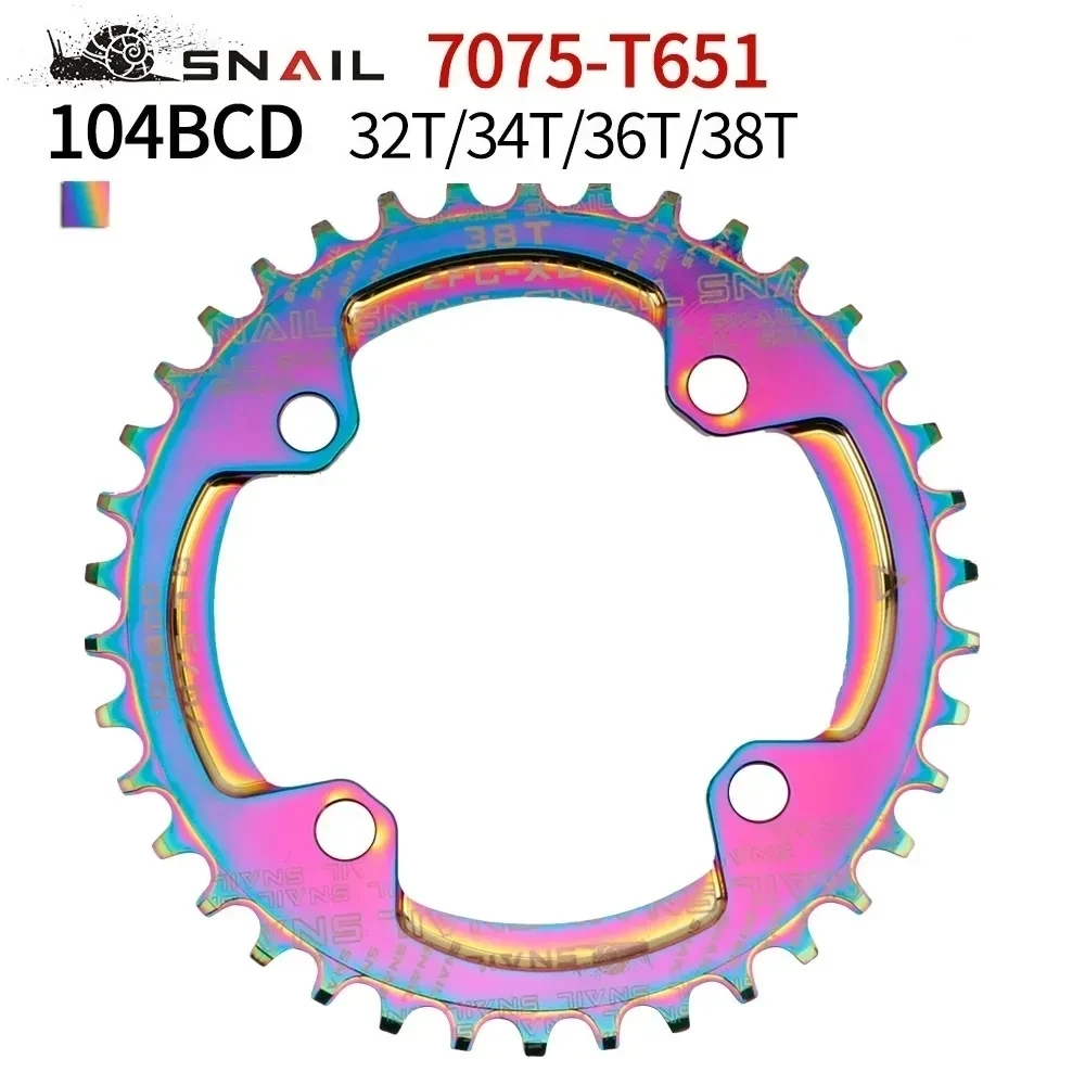 104 BCD Narrow Wide Rainbow Bicycle Chainring 32/34/36/38T Circular Chainwheel Colorful MTB Bike Crankset Plate Bicycle Crank
104 BCD Narrow Wide Rainbow Bicycle Chainring 32/34/36/38T Circular Chainwheel Colorful MTB Bike Crankset Plate Bicycle Crank