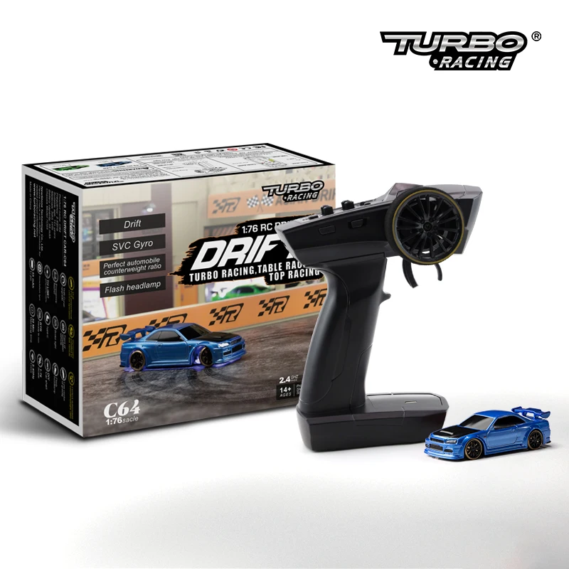Turbo Racing 1:76 C64 Drift RC Car With Gyro Radio Full Proportional Remote Control Toys RTR Kit For Kids and Adults
Turbo Racing 1:76 C64 Drift RC Car With Gyro Radio Full Proportional Remote Control Toys RTR Kit For Kids and Adults