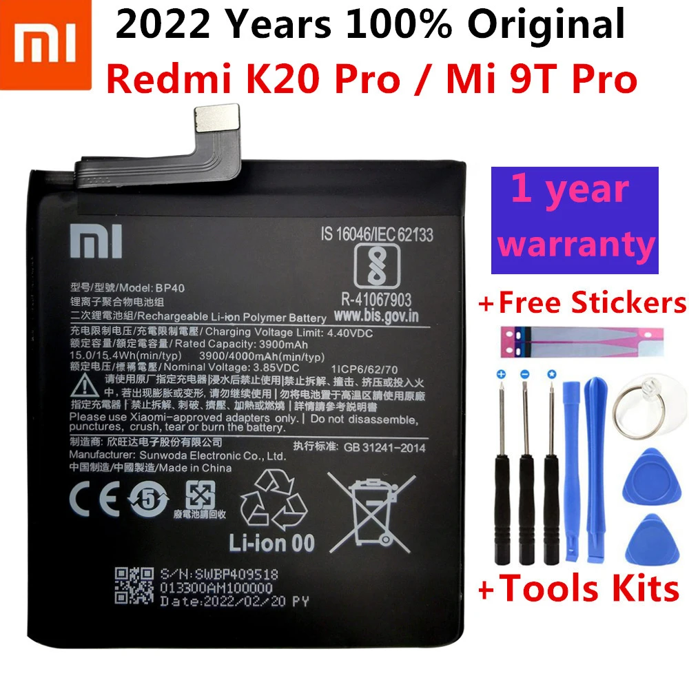 100% Оригинальный аккумулятор для Xiaomi Redmi K20 Pro / Mi 9T Pro 3900 мАч BP40 сменный литий-ионный полимерный аккумулятор для телефона запасные части
100% Оригинальный аккумулятор для Xiaomi Redmi K20 Pro / Mi 9T Pro 3900 мАч BP40 сменный литий-ионный полимерный аккумулятор для телефона запасные части