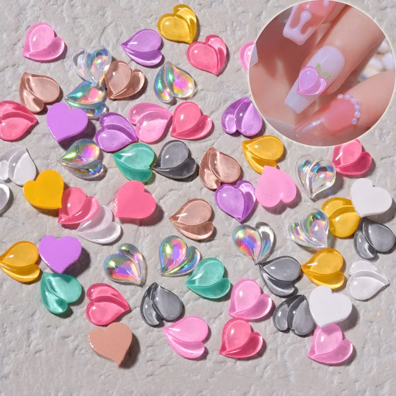 50Pcs/Bag Candy Color Crooked Heart Nail Art Charms 3D Flat Bottom Resin Rhinestones For DIY Nail Decoration Supplies
50Pcs/Bag Candy Color Crooked Heart Nail Art Charms 3D Flat Bottom Resin Rhinestones For DIY Nail Decoration Supplies