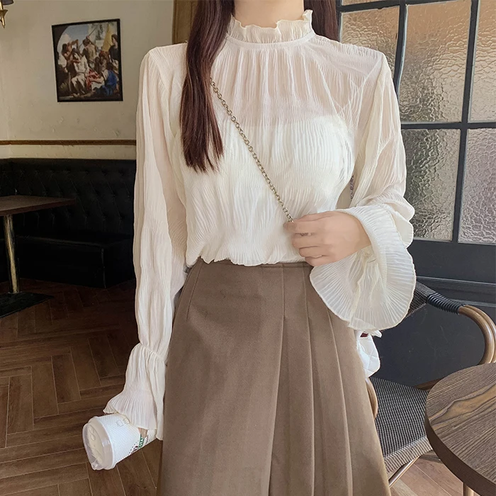 2022 Autumn Winter Women's New Loose Stand Collar Shirts Female Long Sleeve Chiffon Shirts Ladies Solid Bottoming Blouses K52
2022 Autumn Winter Women's New Loose Stand Collar Shirts Female Long Sleeve Chiffon Shirts Ladies Solid Bottoming Blouses K52