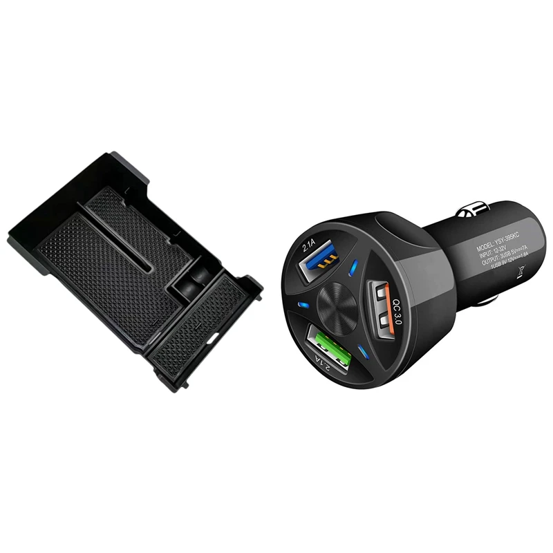 1 Set Car Armrest Storage Box Central Interior Glove Tray Trim & 1 Pcs Car Charger, 36W/6A QC3.0 3-Port USB Car
1 Set Car Armrest Storage Box Central Interior Glove Tray Trim & 1 Pcs Car Charger, 36W/6A QC3.0 3-Port USB Car