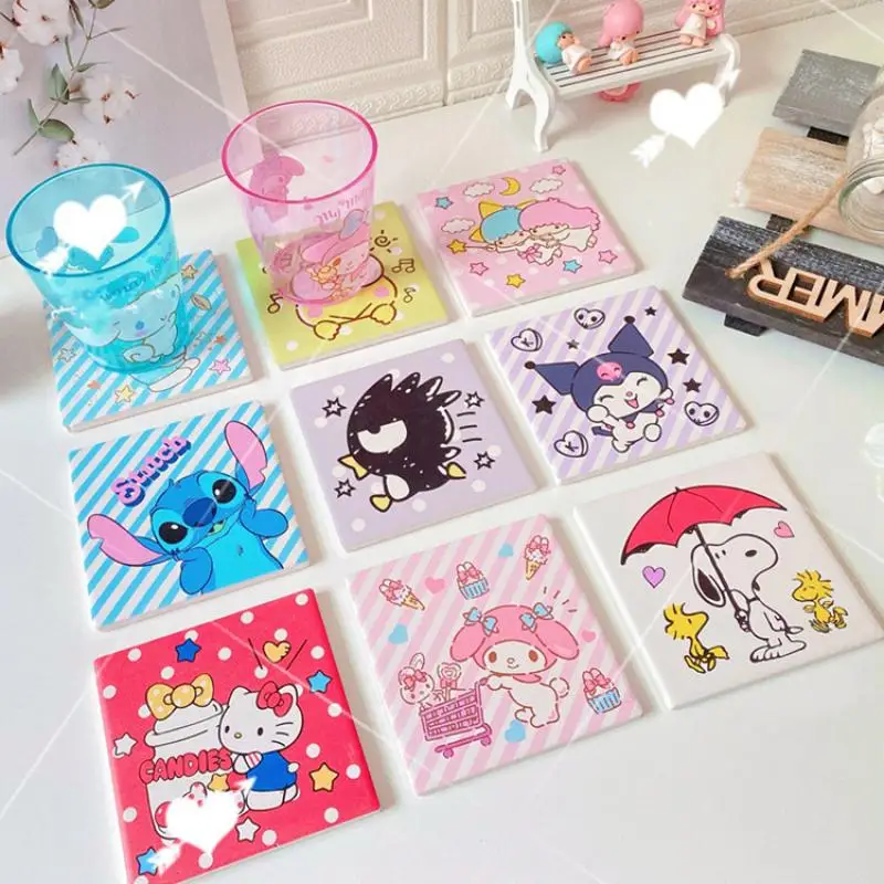 Kawai аниме Sanrios MyMelody Kuromi 10 см квадратные керамические пробковые подставки для кофейной чашки подставки для стола
Kawai аниме Sanrios MyMelody Kuromi 10 см квадратные керамические пробковые подставки для кофейной чашки подставки для стола