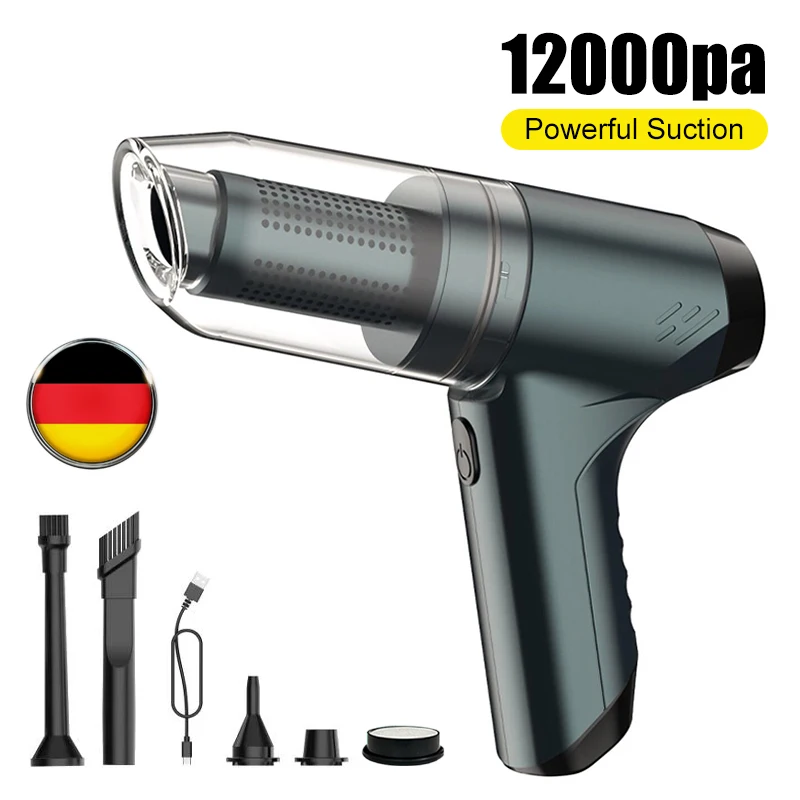 120W Wireless Car Vacuum Cleaner 12000PA Strong Suction Handheld Portable Vacuum Home&Car Use Mini Vacuum Duster Accessories
120W Wireless Car Vacuum Cleaner 12000PA Strong Suction Handheld Portable Vacuum Home&Car Use Mini Vacuum Duster Accessories