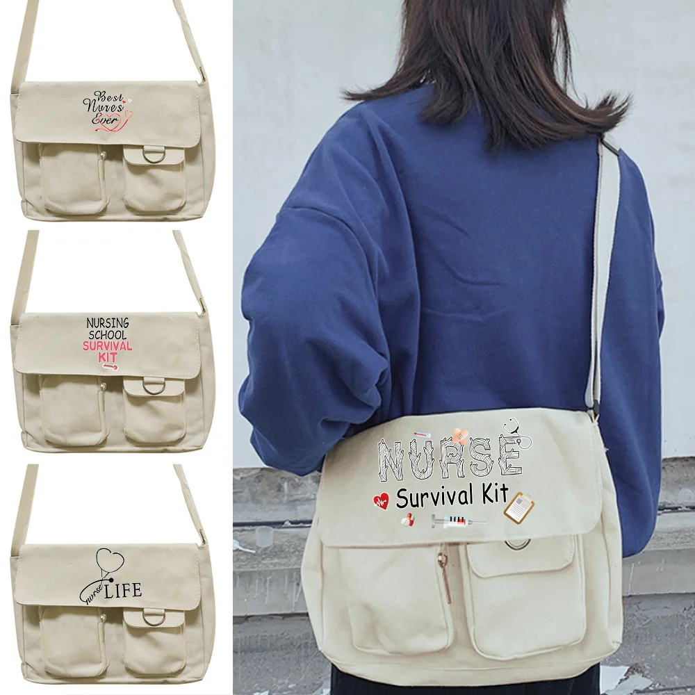 Messenger Bag for Women Shopping Crossbody bag Large Capacity Unisex Simple Casual Travel Canvas Shoulder bags Nurse Series 
Messenger Bag for Women Shopping Crossbody bag Large Capacity Unisex Simple Casual Travel Canvas Shoulder bags Nurse Series
