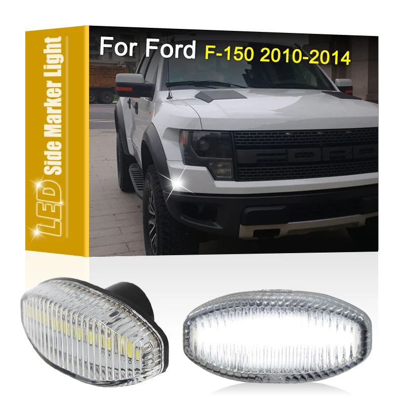 2Pcs Clear Lens Front Bumper White LED Side Marker Light Assembly For Ford F150 F-150 SVT Raptor 2010 2011 2012 2013 2014
2Pcs Clear Lens Front Bumper White LED Side Marker Light Assembly For Ford F150 F-150 SVT Raptor 2010 2011 2012 2013 2014