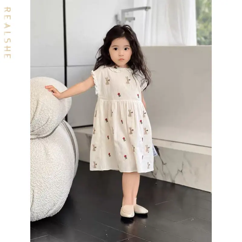 Girls Casual Sleeveless Korean Sweet Style 2023 Summer New Fashionable Peter pan Collar Casual Simple Girls Princess Dress
Girls Casual Sleeveless Korean Sweet Style 2023 Summer New Fashionable Peter pan Collar Casual Simple Girls Princess Dress