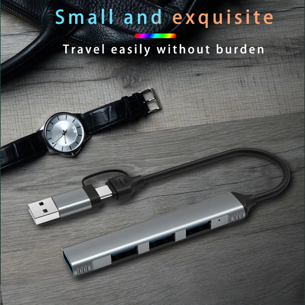 4 in 1 Type-C Hub Accessory Double-head Dock Station Multi-port Cellphones Laptops USB3 0 Cable Splitter Accessories
4 in 1 Type-C Hub Accessory Double-head Dock Station Multi-port Cellphones Laptops USB3 0 Cable Splitter Accessories