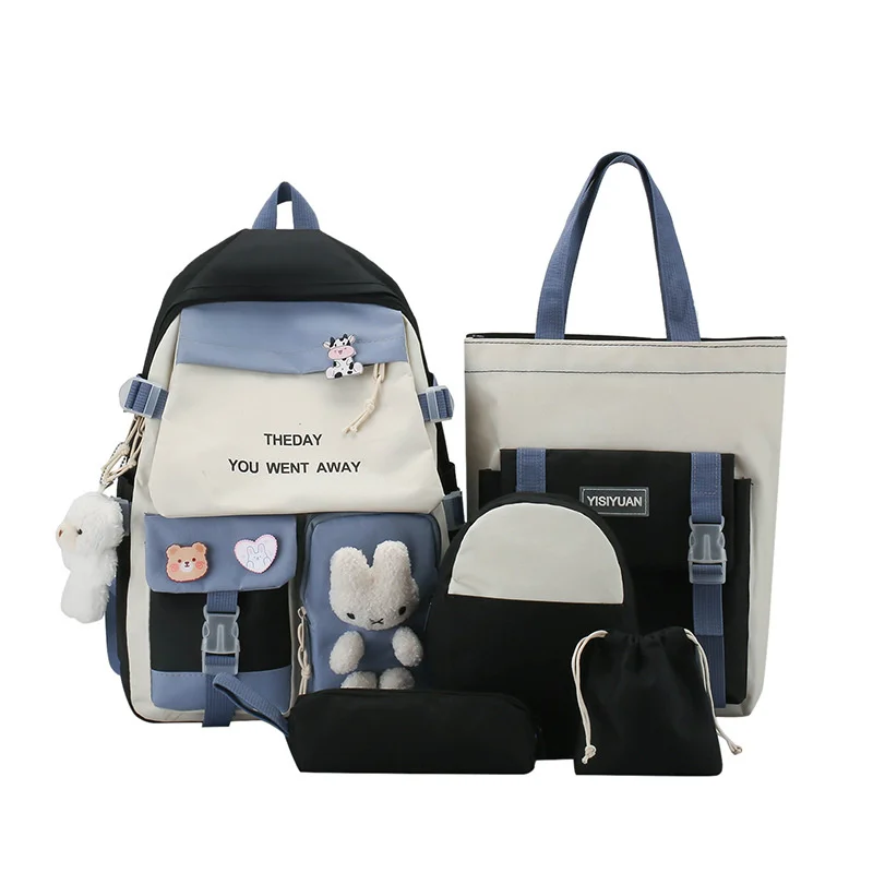 5 Pcs Set Backpacks For Student School Bag Girls Multifunctional Handbag Large Capacity Girl's Pencil
5 Pcs Set Backpacks For Student School Bag Girls Multifunctional Handbag Large Capacity Girl's Pencil