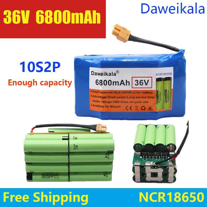 

Original 36V battery pack for electric self-balancing scooter air cushion vehicle 6.8Ah rechargeable lithium-ion battery+freight