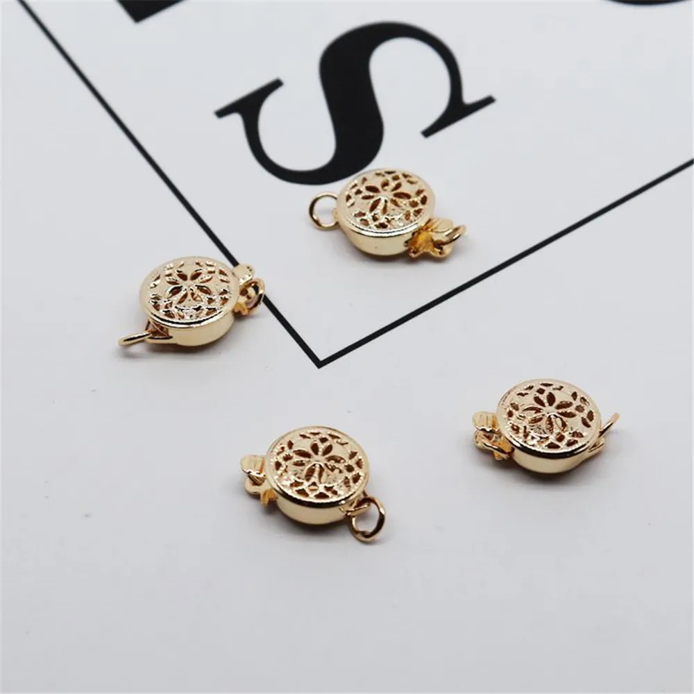 14K copper clad gold hollow out round button handmade DIY necklace pearl button bracelet finishing button accessories
14K copper clad gold hollow out round button handmade DIY necklace pearl button bracelet finishing button accessories