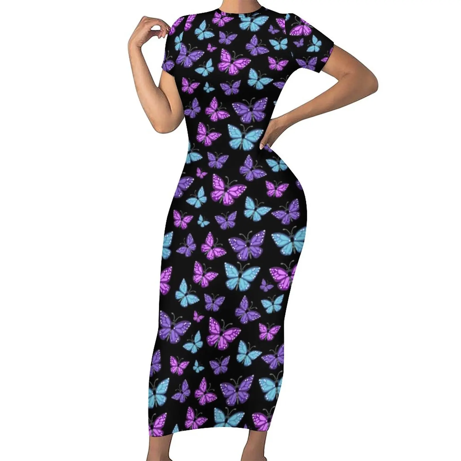 Multi-colored Butterfly Dress Short Sleeve Colorful Animal Night Club Maxi Dresses Street Fashion Graphic Bodycon Dress 4XL 5XL
Multi-colored Butterfly Dress Short Sleeve Colorful Animal Night Club Maxi Dresses Street Fashion Graphic Bodycon Dress 4XL 5XL