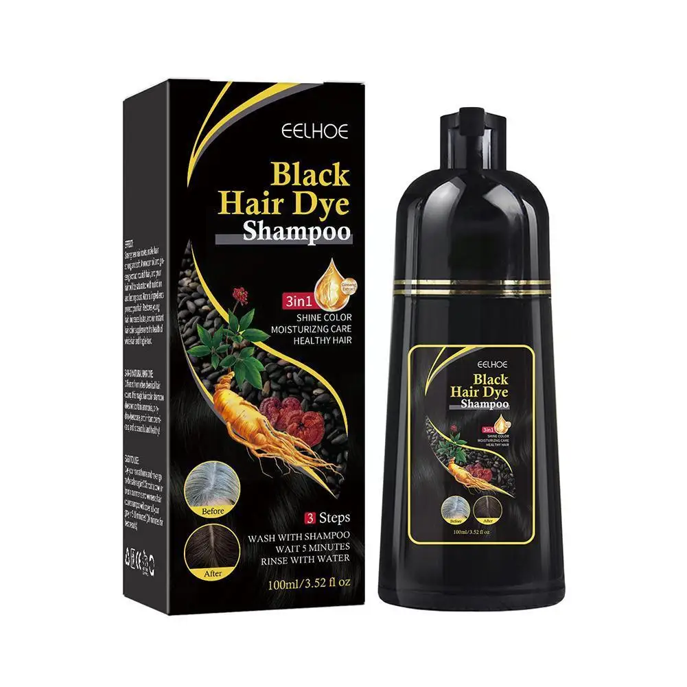 

Hair Dye Shampoo Instant Hair Color Shampoo for Gary Hair Dark Brown Black for Women & Men 3 in 1-100% Grey Coverage Herbal Q5K6