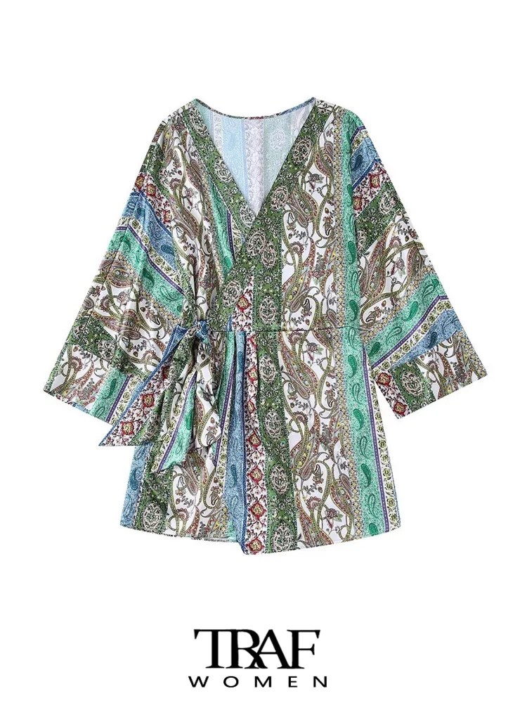 Женский комбинезон с поясом на резинке, с принтом 
Женский комбинезон с поясом на резинке, с принтом