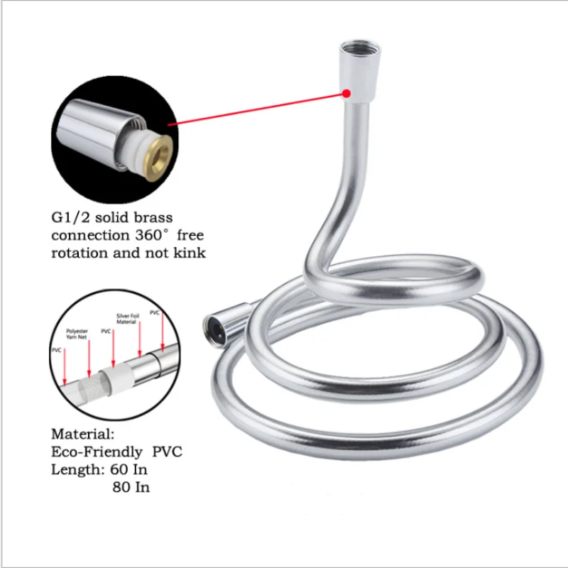 1.5/2M PVC Shower Hose Smooth High Pressure Thickening Shower Hose Flexible Anti Winding For Bathroom Accessories
1.5/2M PVC Shower Hose Smooth High Pressure Thickening Shower Hose Flexible Anti Winding For Bathroom Accessories