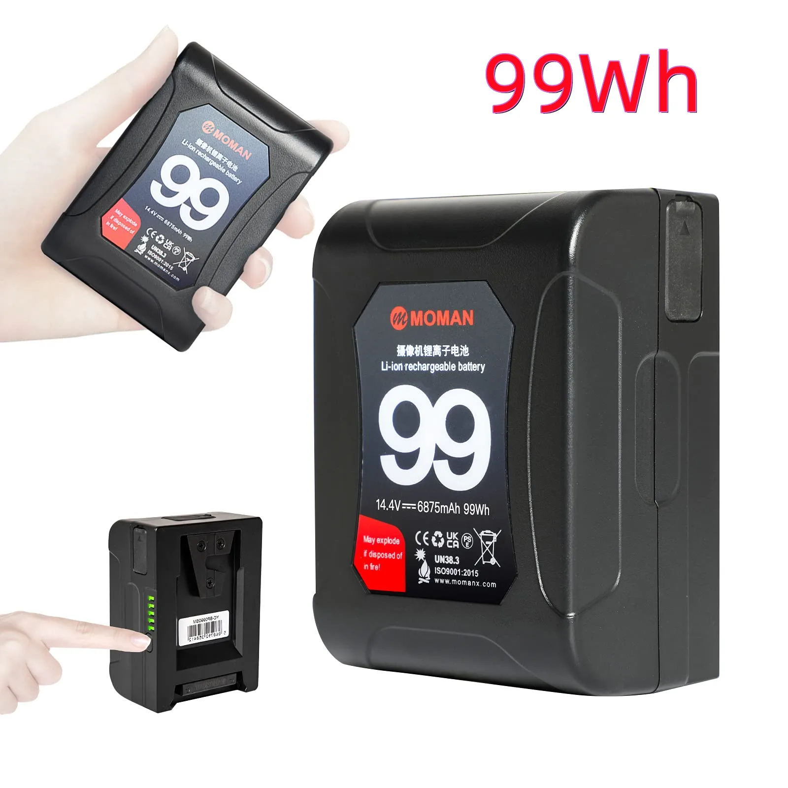 Moman 99Wh V Mount Battery Dual D-Tap and USB Outputs Power Bank for Blackmagic Cameras Camcorders LED Light Monitor
Moman 99Wh V Mount Battery Dual D-Tap and USB Outputs Power Bank for Blackmagic Cameras Camcorders LED Light Monitor