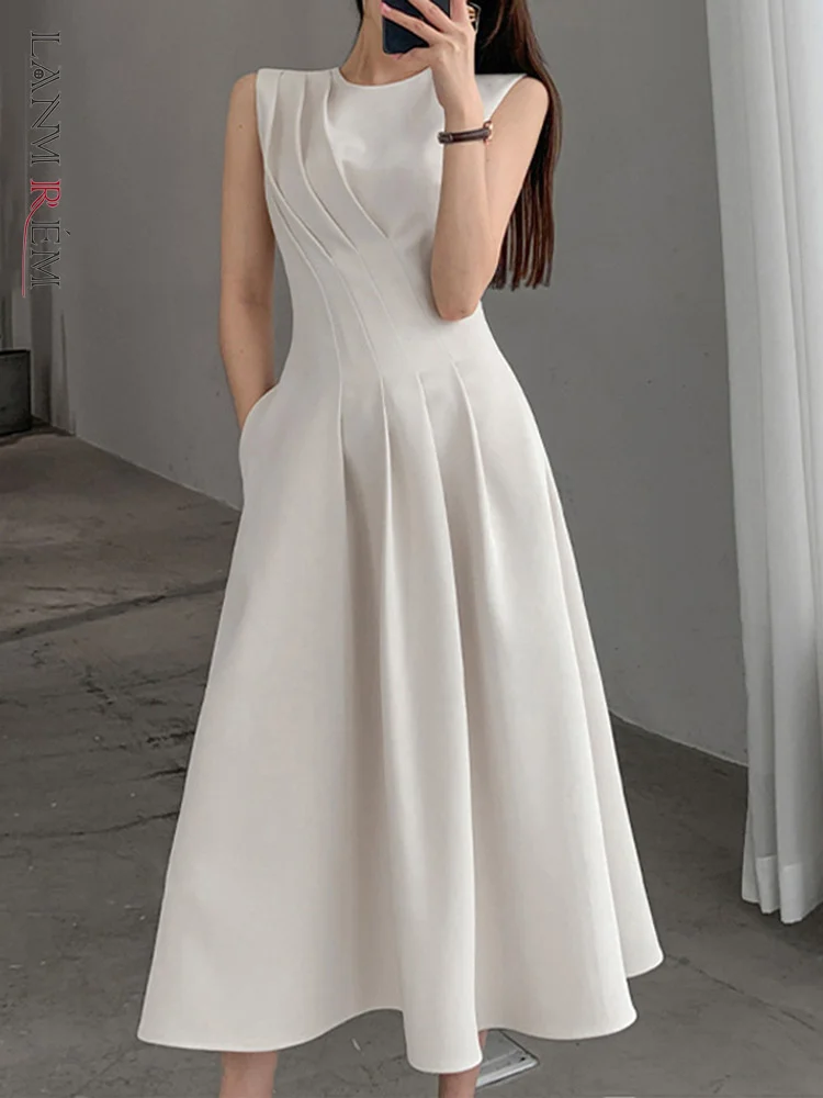 O-neck A-line Dresses For Women 2023 Summer Sleeveless Slim Waist Female Fashion Midi Dress Ladies Elegant
O-neck A-line Dresses For Women 2023 Summer Sleeveless Slim Waist Female Fashion Midi Dress Ladies Elegant