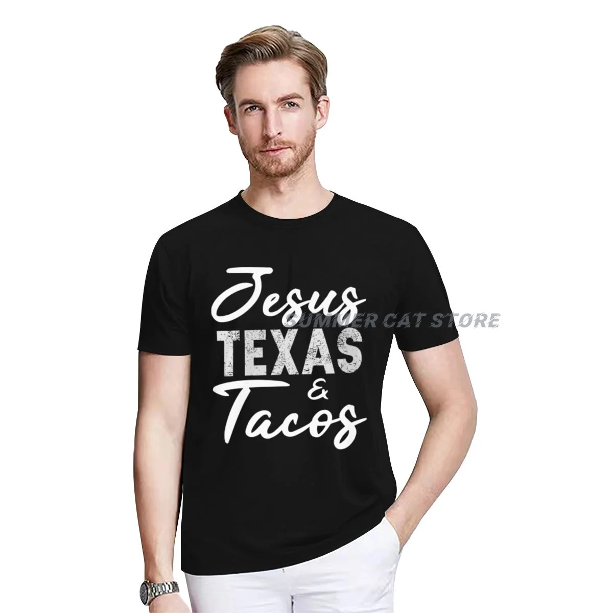 Men's T-shirt Summer Cotton Jesus Texas And Tacos Shirt Funny Food Cinco Mayo O-neck Short Unisex Casual T-shirt
Men's T-shirt Summer Cotton Jesus Texas And Tacos Shirt Funny Food Cinco Mayo O-neck Short Unisex Casual T-shirt